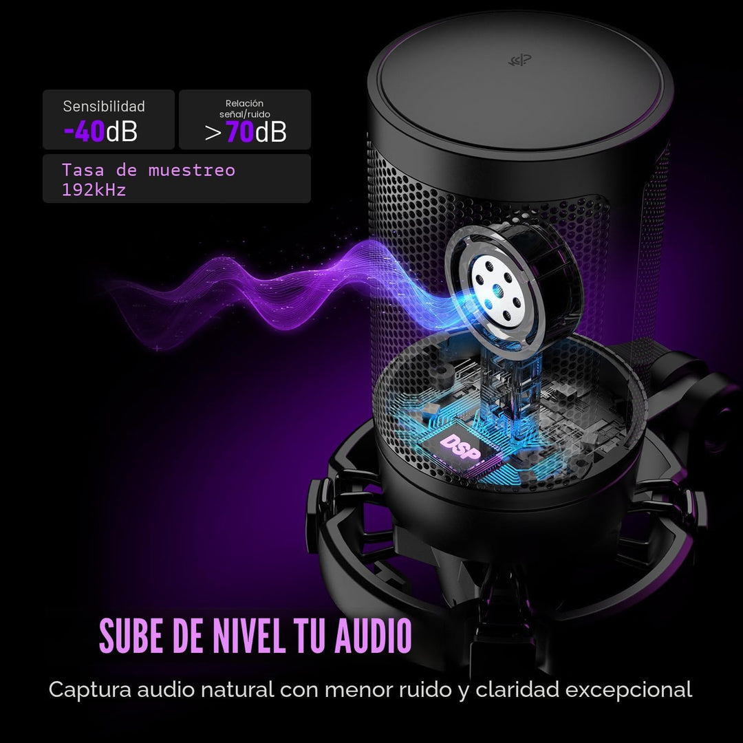 FIFINE Gaming PC USB Microphone, Podcast Condenser Mic with Boom Ar...
