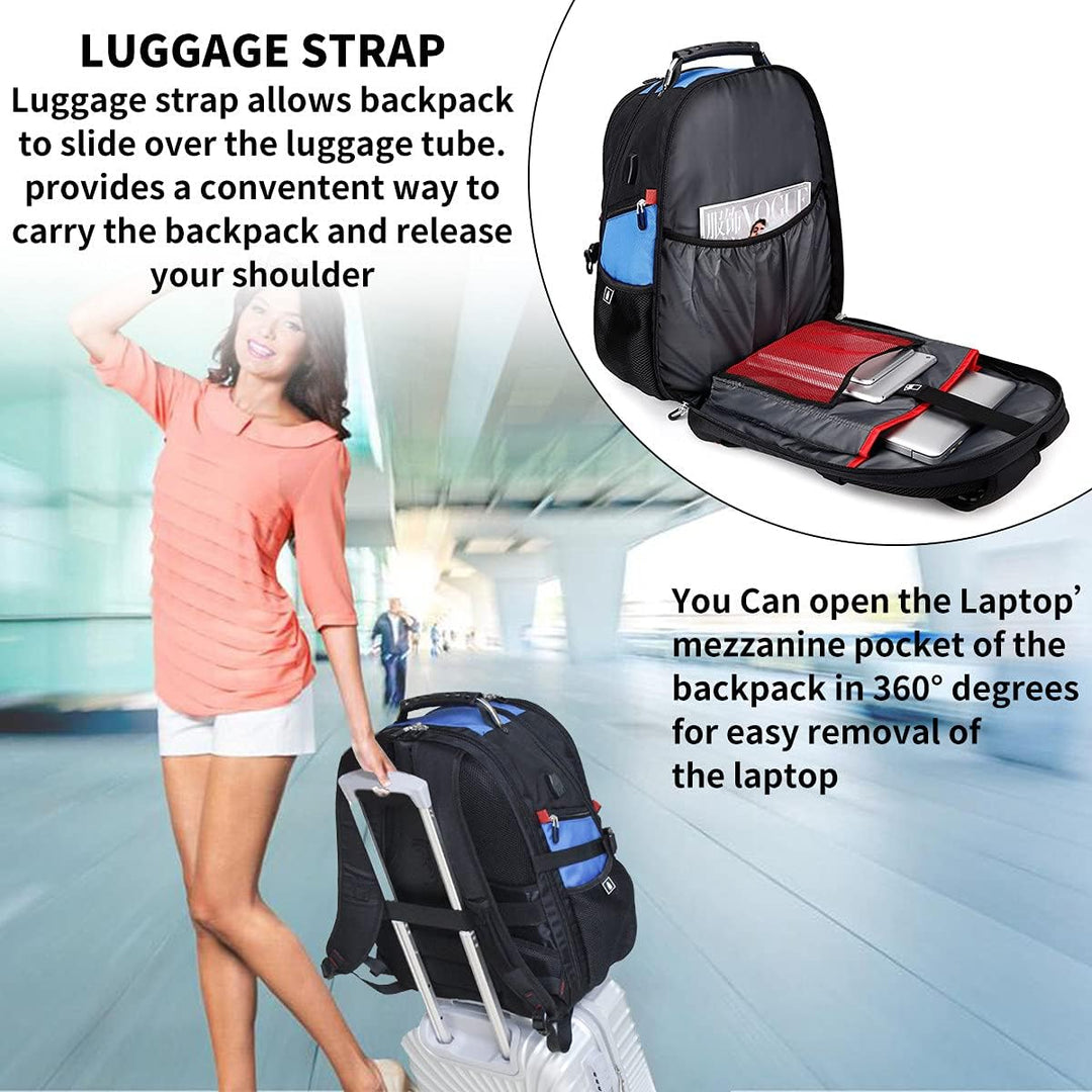 SHRRADOO Mochila de viaje extra grande para laptop de 50L con puert...