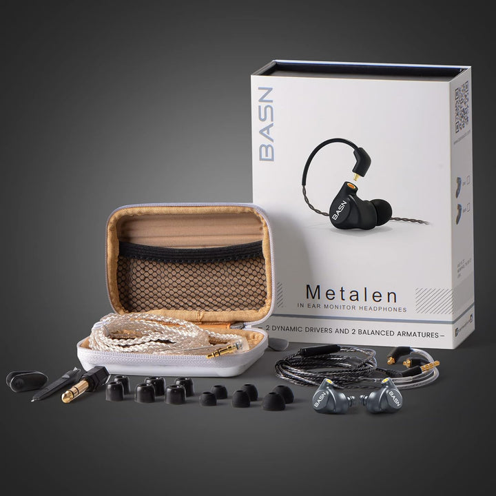 BASN Auriculares monitores in-ear de metal, IEMs con 4 controladore...