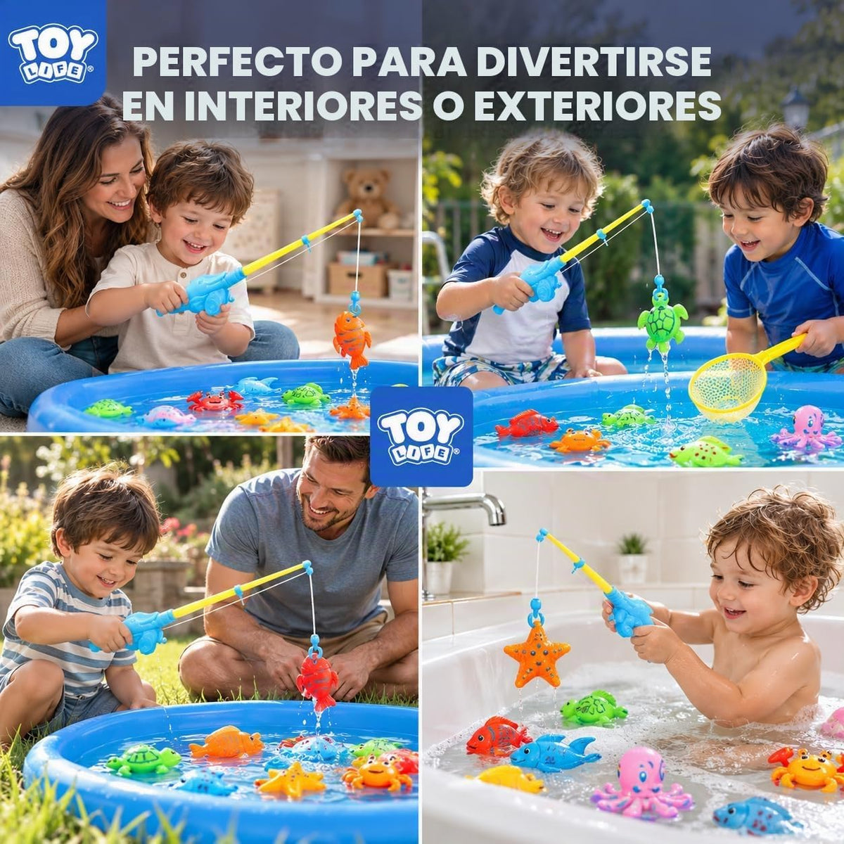 TOY Life Juego de pesca magnético para niños, juguete de bañera y piscina