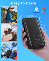 Eliegntist Cargador portátil de 51000 mAh con cables USB-C y Lightn...