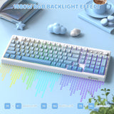 FREEWOLF K100 - Membrana para juegos de 99 teclas, teclado inalámbr...