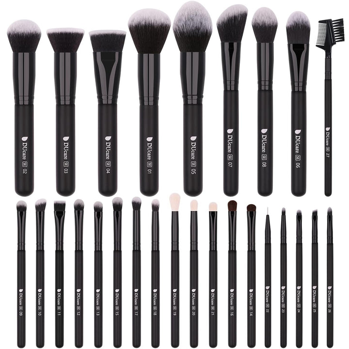 DUcare Juego de brochas de maquillaje profesional, 27 piezas, juego...