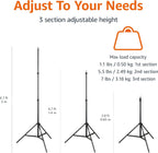 Amazon Basics FOTOGRAFÍA DE ALUMINIO FOTOGRAFÍA STAND CON CASO - Paquete de 2, 2.8 - 6.7 pies, negro