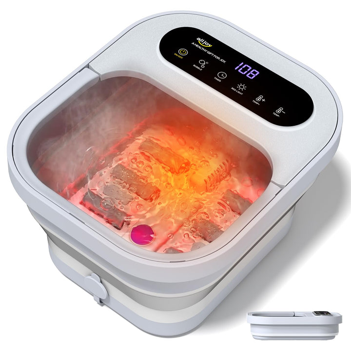 ALLJOY Spa de pies plegable con calor, baño de pies de pedicura con...