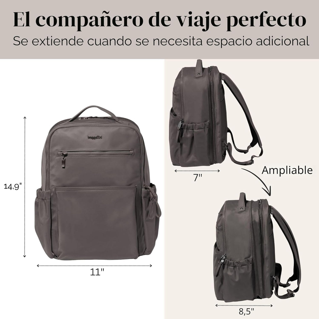 Baggallini Tribeca - Mochila expandible para laptop para mujer, 15...