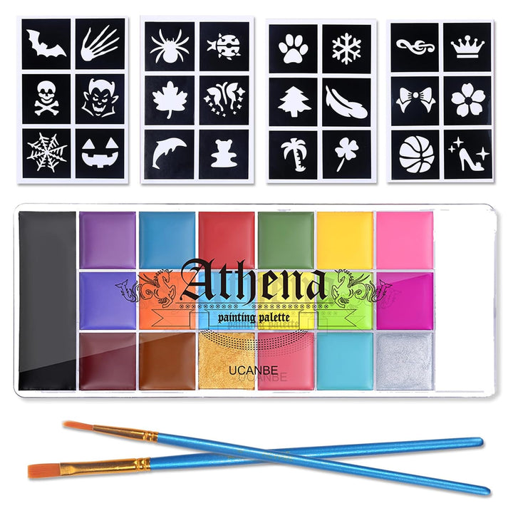 UCANBE Athena - Kit de pintura facial y corporal - 20 colores, pale...