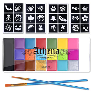 UCANBE Athena - Kit de pintura facial y corporal - 20 colores, pale...