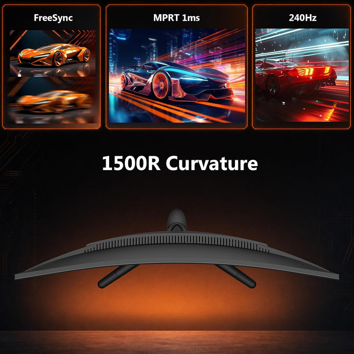 Z-Edge 27 pulgadas 2K monitor curvo de juego, monitor curvo 240Hz U...