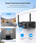AUTO-VOX Paquete de cámara de respaldo inalámbrica para autocaravana: cámara trasera de doble lente con cámaras de visión lateral, monitor HD de 7.2 pulgadas, vista triple dividida, visión nocturna IR