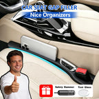 Relleno Organizador para Hueco de Asiento 2 Piezas, Protector 2 en 1 Anticaídas con Ranura de Almacenamiento para Teléfono, Llaves, Bloqueador de Hueco Anti-caída para Auto SUV Camioneta, Accesorio Interior Esencial, Negro