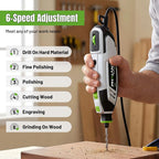 Kit de herramientas rotativas de 200 W, 10000-38000 rpm, multiherramienta de 6 velocidades con eje flexible y kit de accesorios de 132 piezas, herramientas rotativas eléctricas para manualidades de