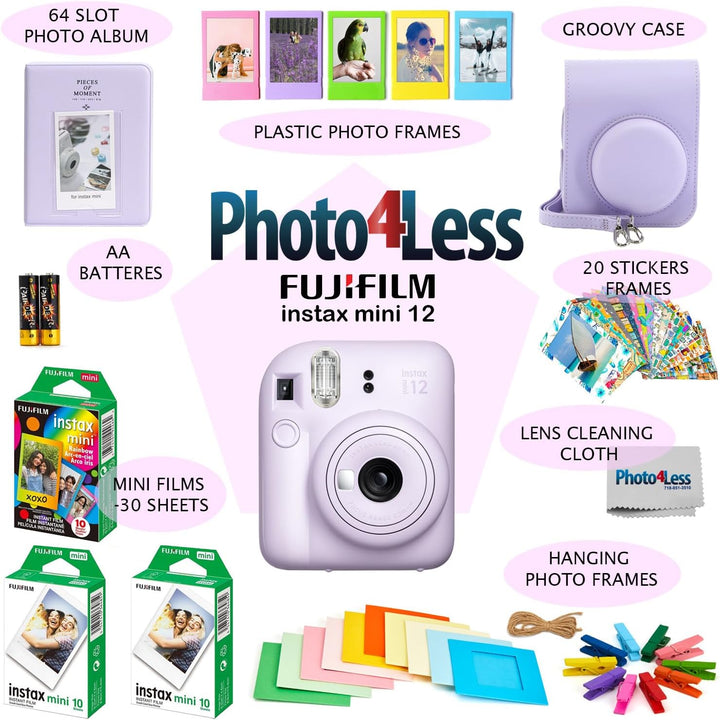 Fujifilm Cámara de película instantánea Instax Mini 12, película Fu...