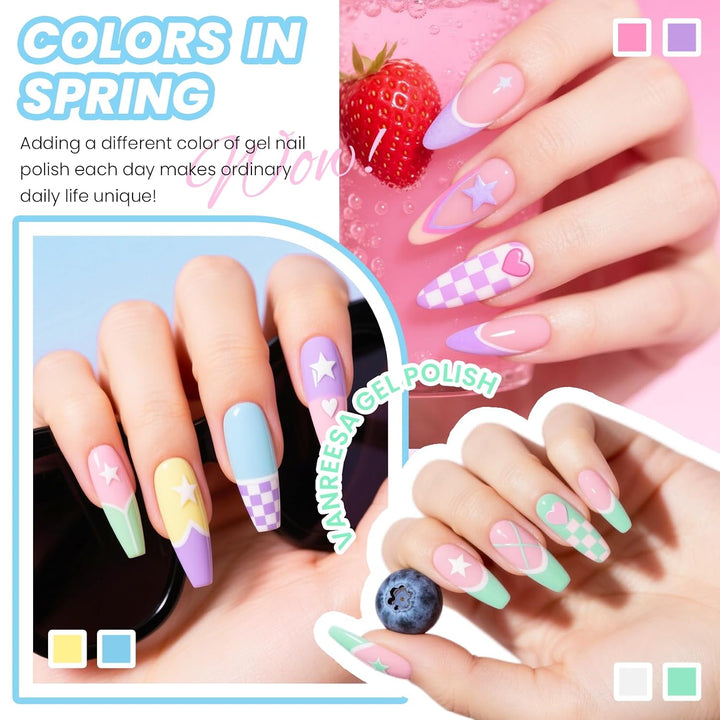 VANREESA Juego de 48 esmaltes de uñas de gel de 42 colores para pri...