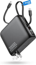 Cargador portátil 20000mAh, 22.5W Power Bank Cables integrados, Dark Gray, 20000 milliamp_hours