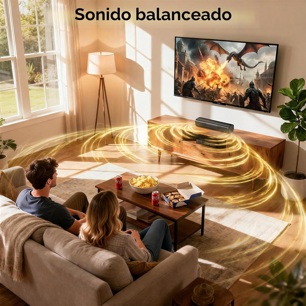 Barra de sonido Saiyin de 11.7 pulgadas, tamaño pequeño y gran potencia, sistema de cine en casa