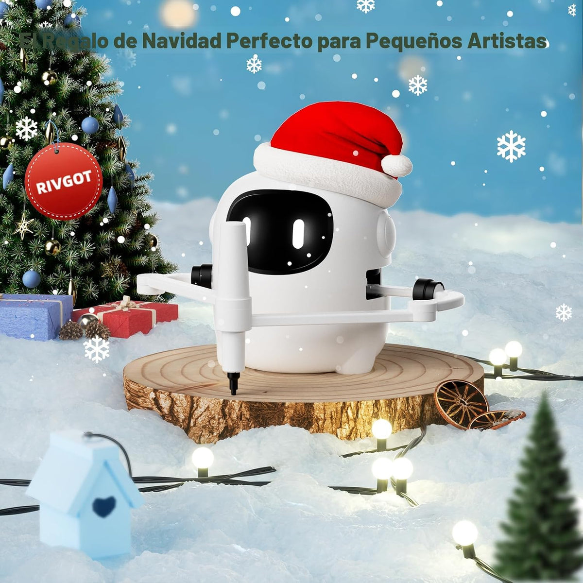 RIVGOT Robot de dibujo para niños con 150 tarjetas, máquina de dibujo educativo interactiva por voz, juguetes de aprendizaje de pintura Montessori para niños de 3, 4, 5, 6, 7, 8 años, fiesta de