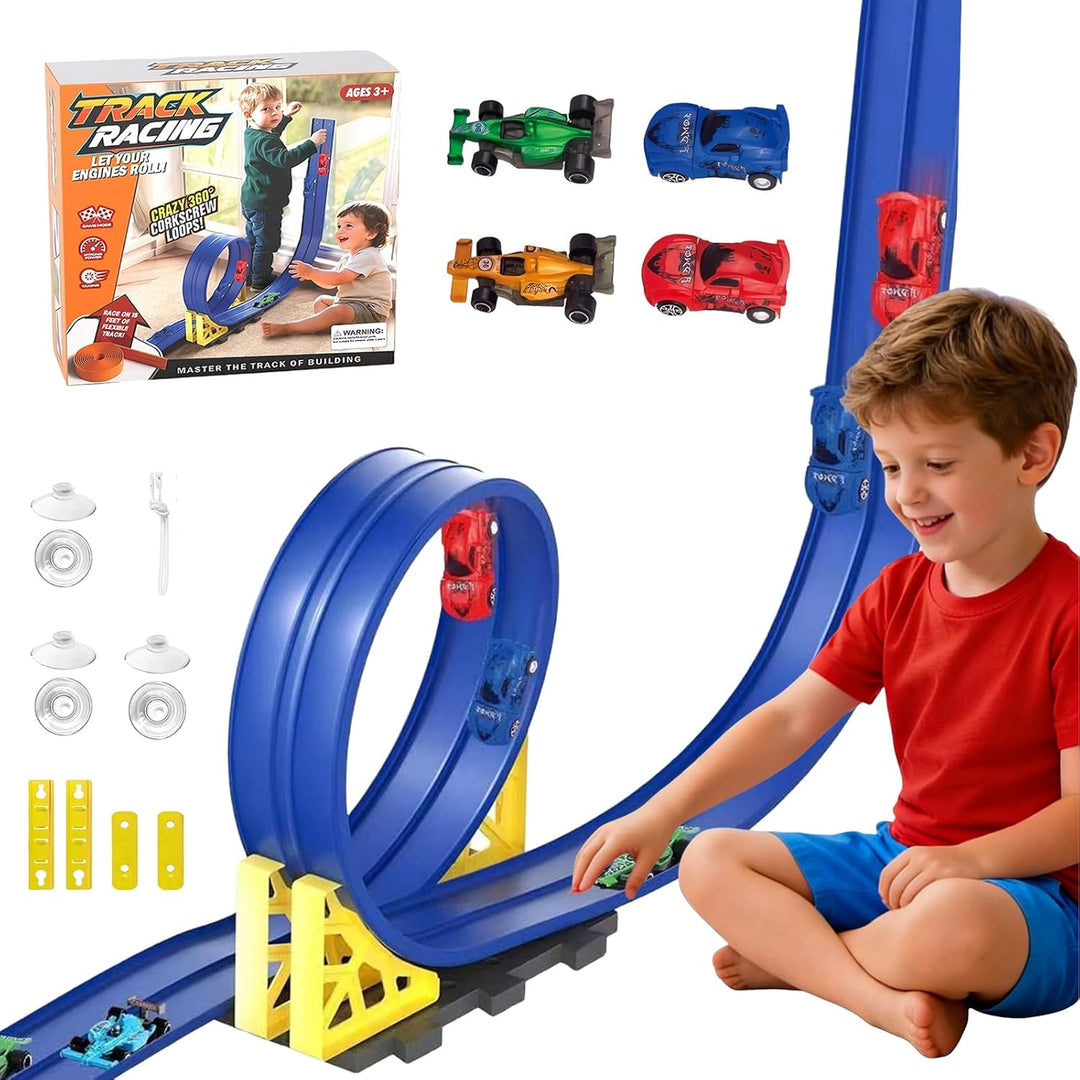 Pista de carreras flexible para niños pista flexible de