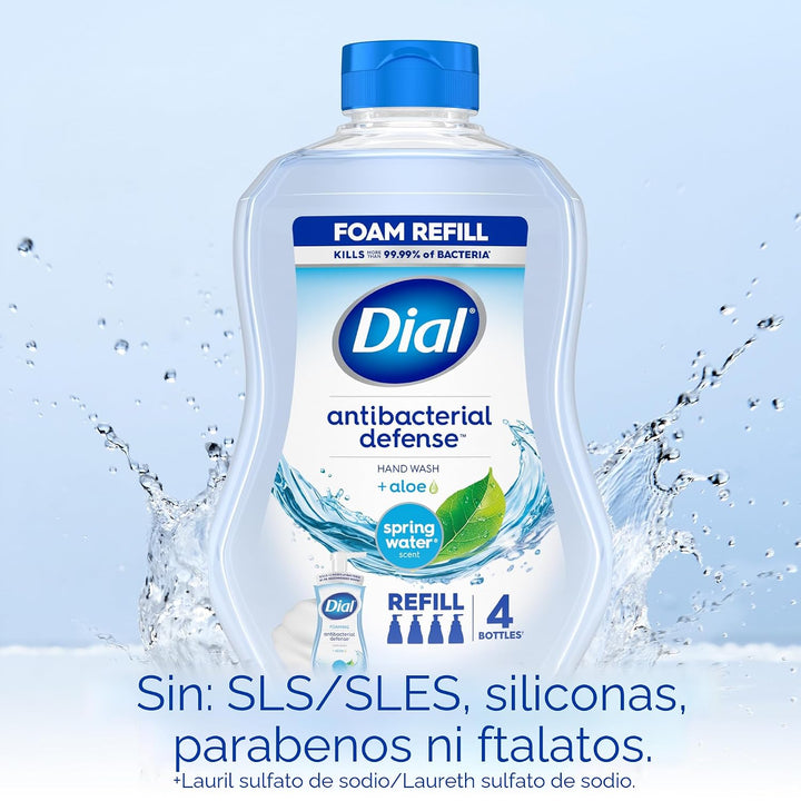 Dial Jabón de manos espumoso de defensa antibacterial + aloe, aroma...