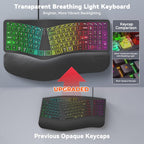 MEETION Teclado ergonómico con cable con teclas retroiluminadas y