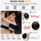 Reloj inteligente para mujeres y hombres, rastreador de actividad AMOLED de 1.614 in para Android iPhone con pantalla siempre encendida, más de 150 deportes, contador de calorías y pasos, monitor de sueño, responder/hacer llamadas (luz de estrellas)