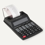 Amazon Basics Calculadora de impresión con pantalla LCD de 12 dígitos, máquina de adición con impresión térmica para negocios e impuestos, escritorio, negro