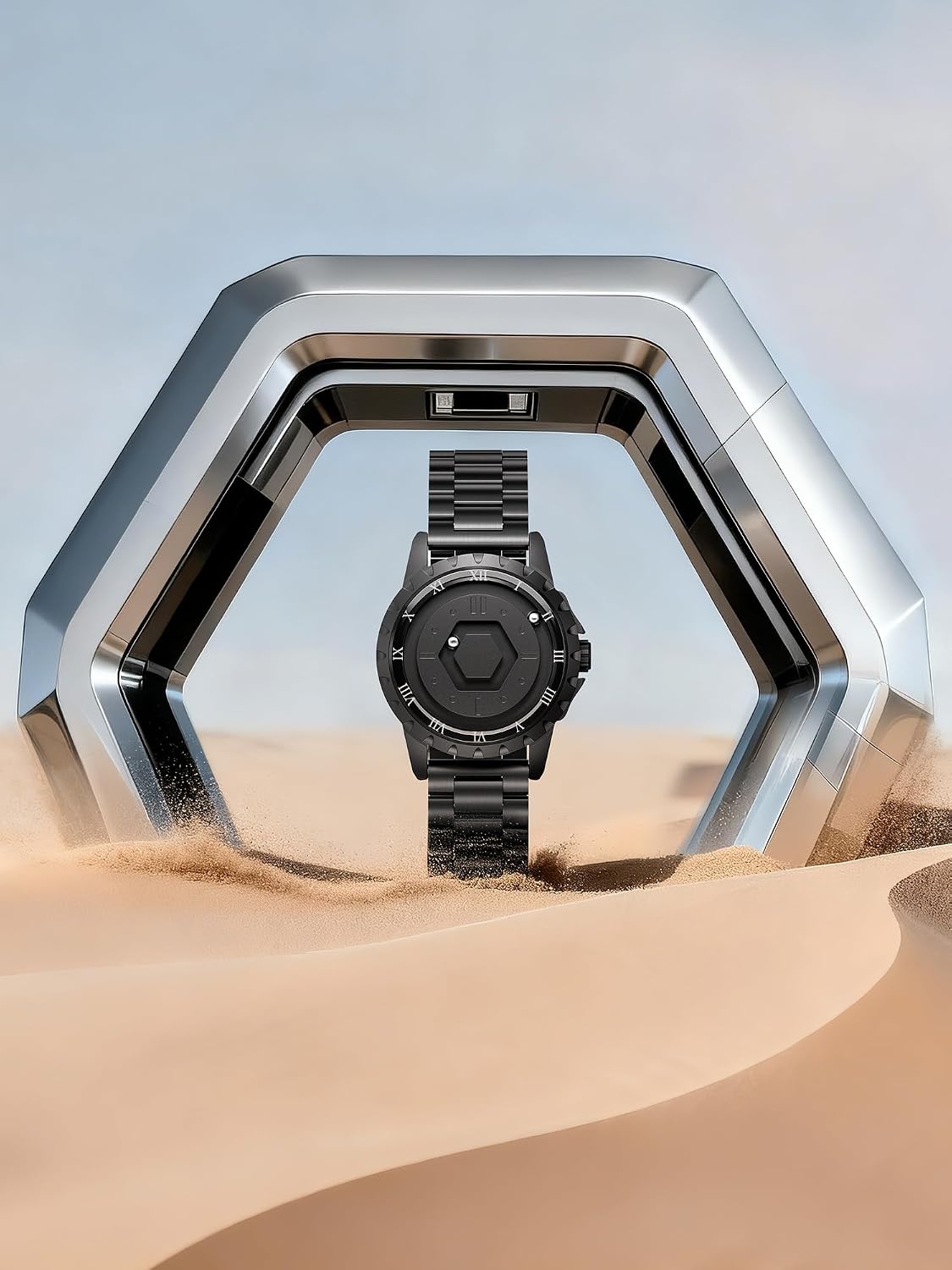 Reloj magnético para hombre EUTOUR Swiss Qtz 5ATM esfera de bola flotante