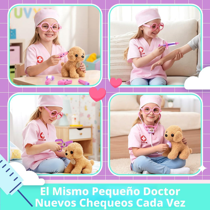 Meland - Kit médico de juguete para niñas, juego de doctor, peluche...
