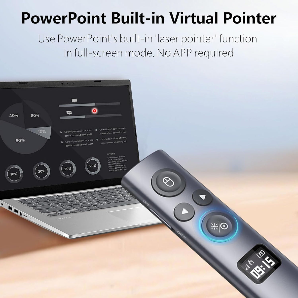 Control remoto de presentación N95s, Clicker de diapositivas para