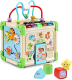 LeapFrog Cubo de Actividades Electrónico Táctil con Música y Luces de Madera, Tema de Animales, Edades 1 en Adelante