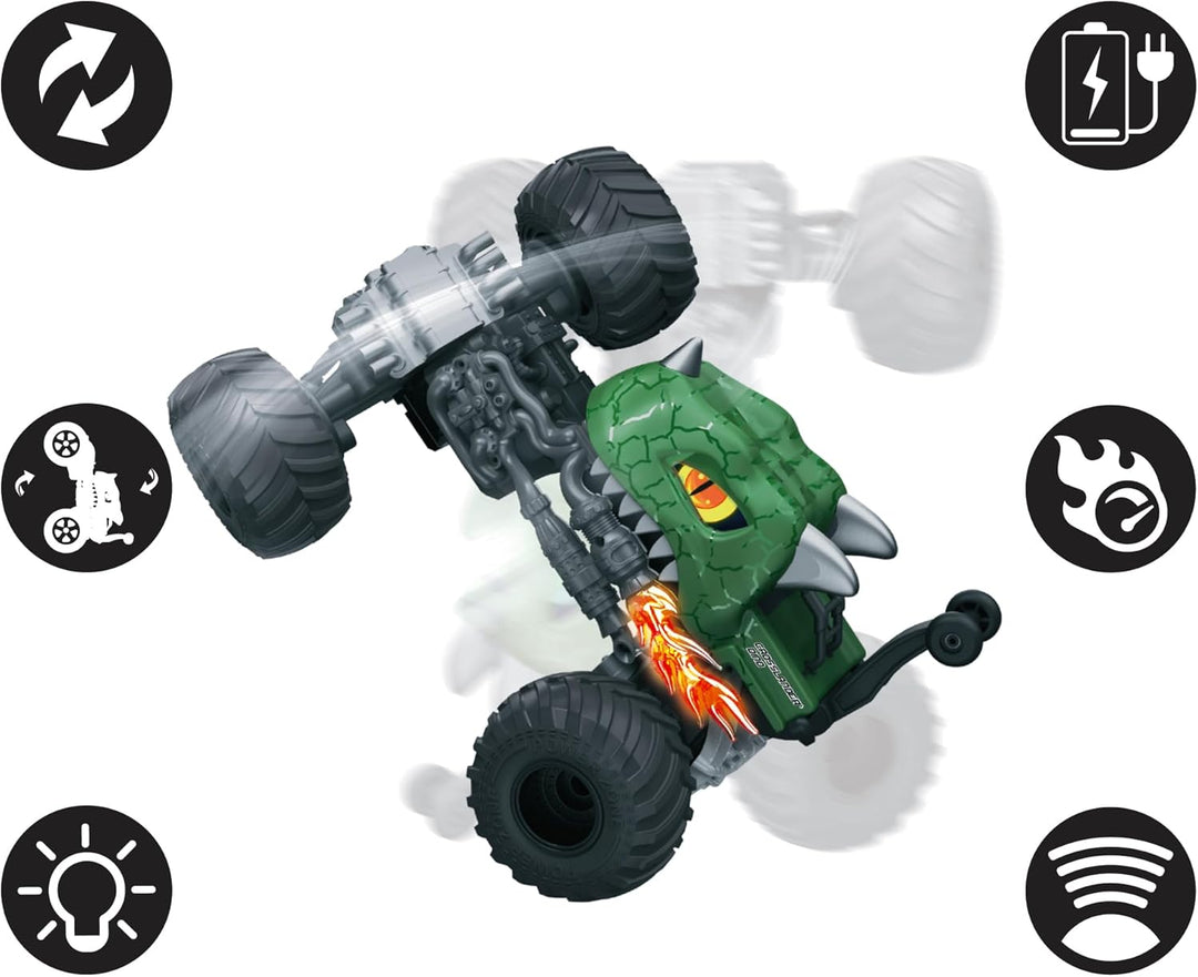 LEXiBOOK, Crosslander Dino, coche de dinosaurio con control remoto,...