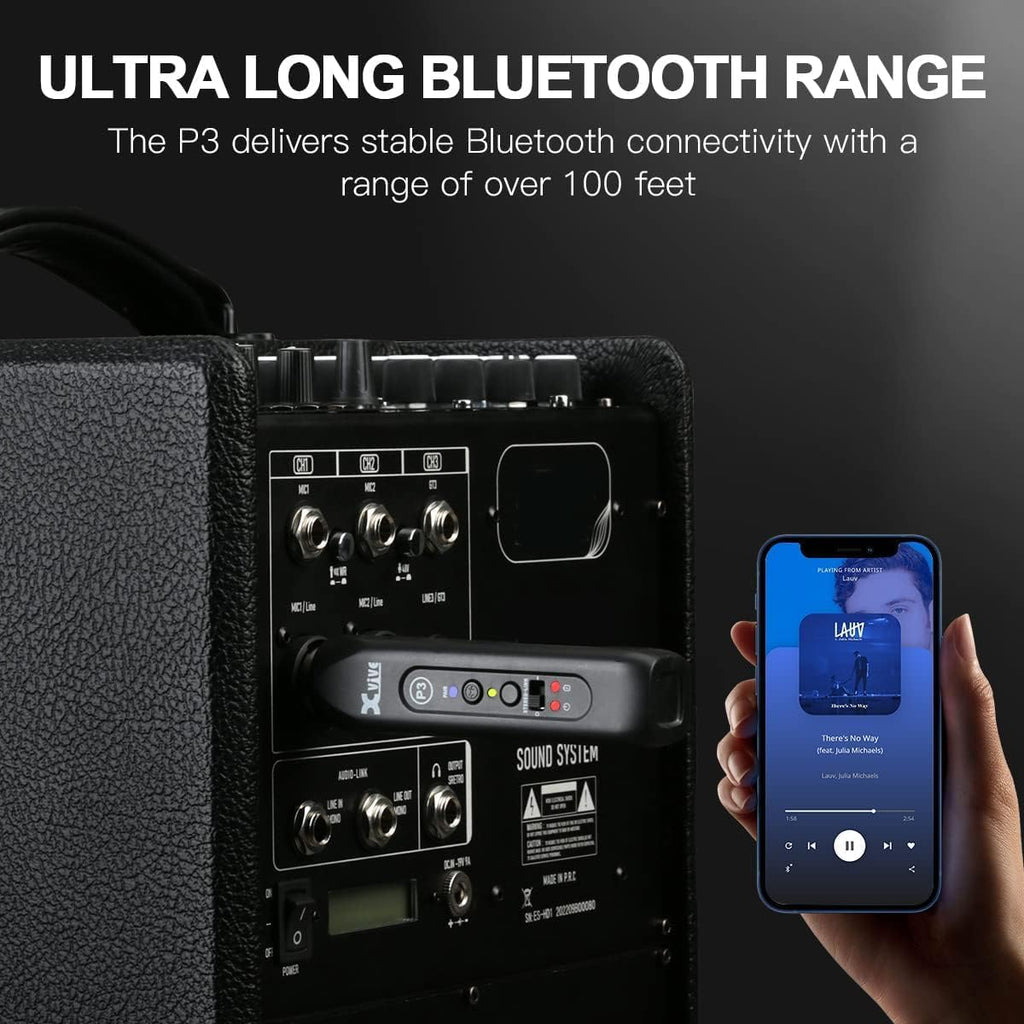 Xvive Receptor P3 Bluetooth XLR para mezclador de audio, PA activo, sistemas DJ