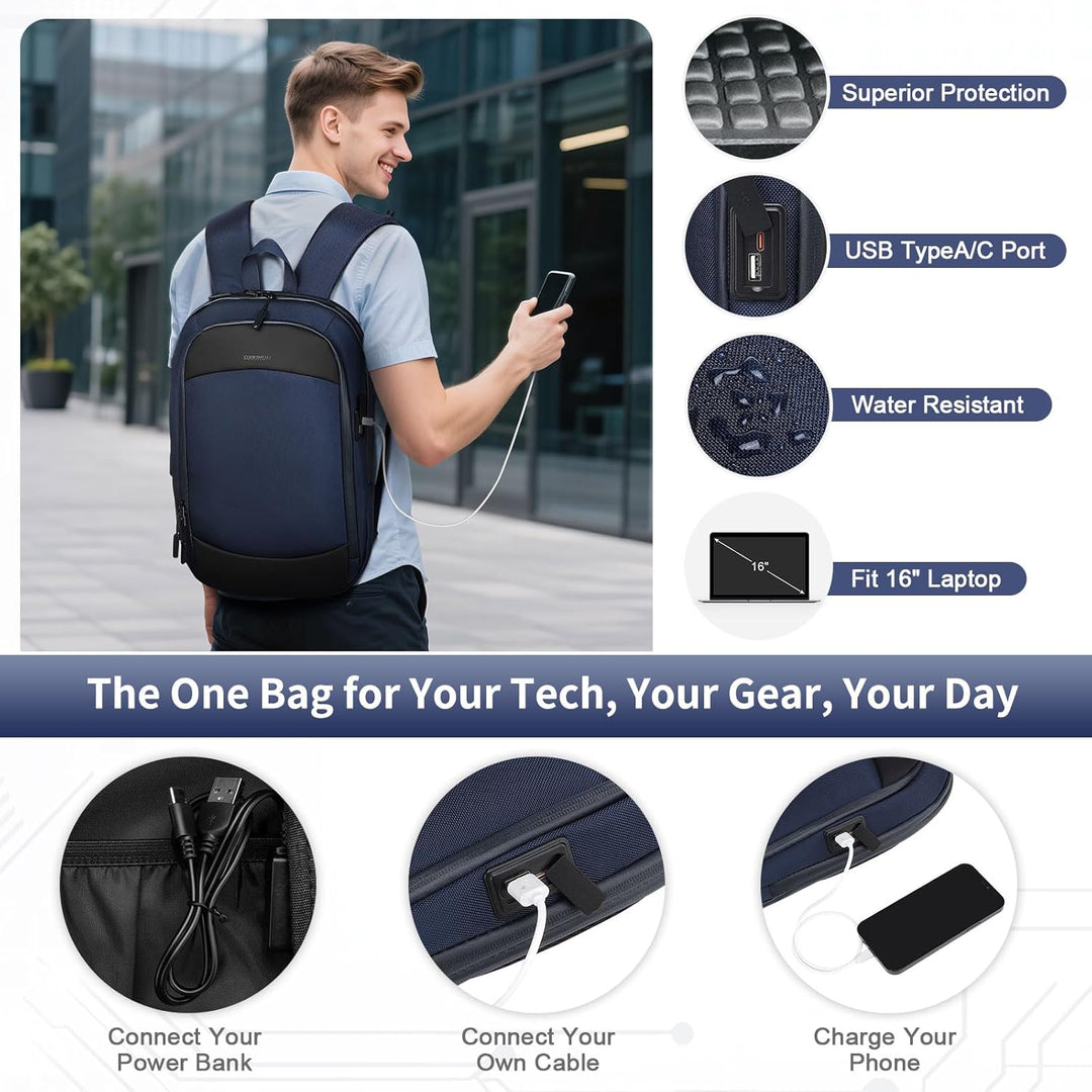 SUIKIHUM Mochila delgada para laptop para hombres y mujeres, bolsa...
