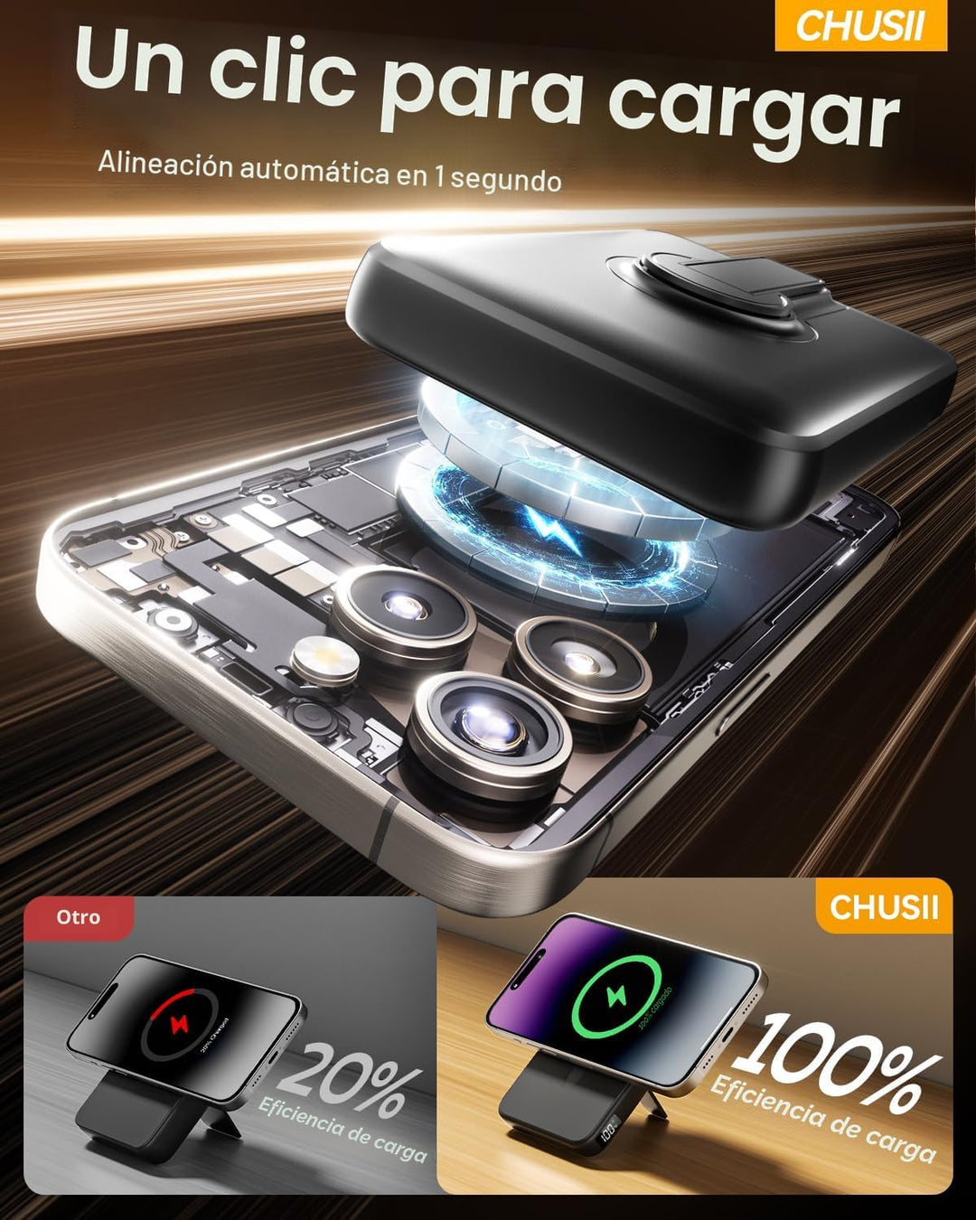 Cargador portátil Magsafe, banco de energía magnético inalámbrico d...
