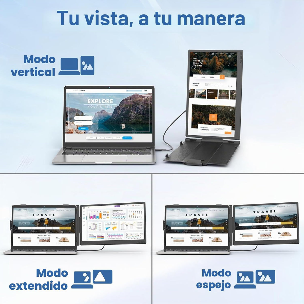 KEFEYA - Extensor de pantalla para laptop, 14" FHD 1080P IPS, e...