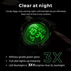 PINDOWS Reloj deportivo digital para hombre, reloj de pulsera táctico militar de cara grande para hombres, resistente al agua hasta 164.0 ft, retroiluminación LED, alarma, cronómetro, reloj resistente