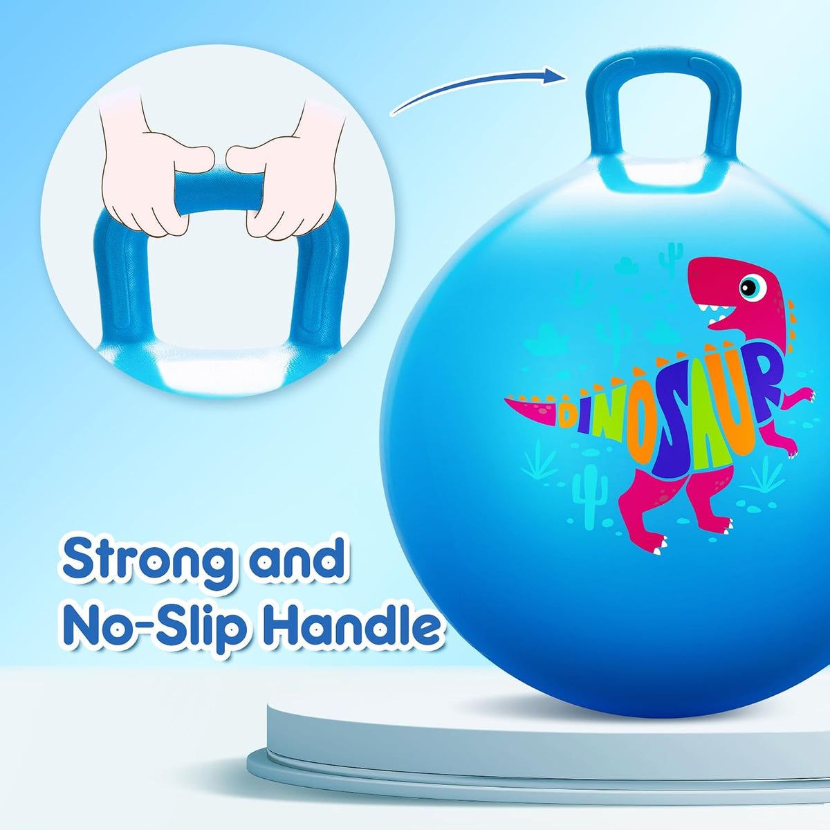 Pelotas Saltarinas para Niños de 3-8 Años, Pelota Rebotante de 18 Pulgadas con Asa, Saltarina Inflable de 18", Juguetes de Salto de 45cm, Juguetes de Salto de Jardín, Regalos para Niñas y