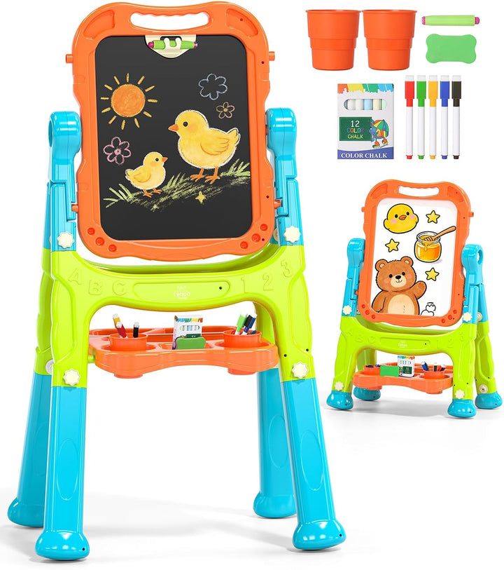 Lehoo Castle Caballete para niños, caballete de arte 4 en 1 de dobl...