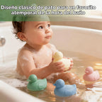 haakaa Dinky Splash Duck - Juguete de baño de silicona para bebé, desmontable y libre de moho, juguetes de silicona de grado alimenticio, juguetes de bañera para apretar, juguetes flotantes para tina para bebés de 6 meses