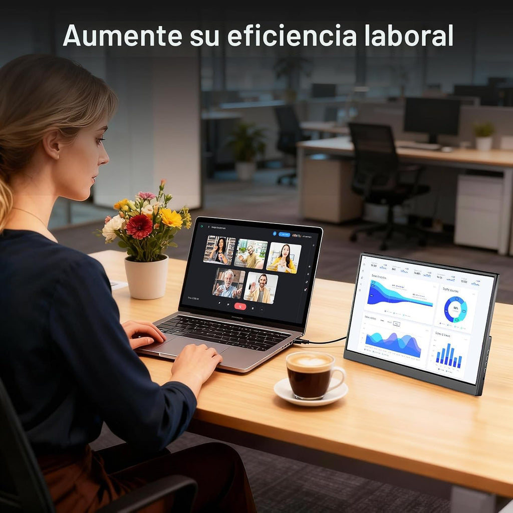MSCMPOVA Monitor portátil de 15.6 pulgadas 1080P FHD USB-C HDMI Mon...