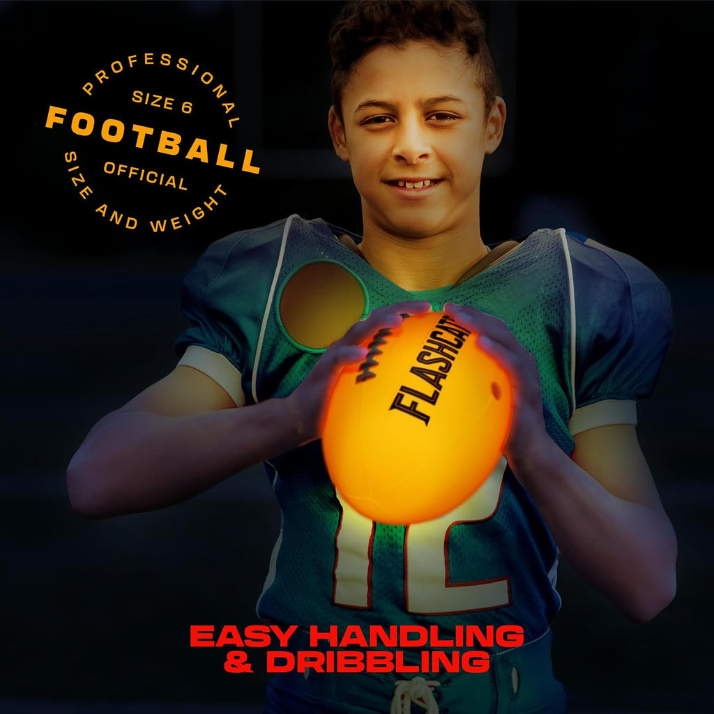 FlashCatch Fútbol iluminado – Bola que brilla en la oscuridad – NO 6 – Regalos de cumpleaños para deportes al aire libre para niños de 8 a 15 años en adelante – Ideas de regalo para niños adolescentes