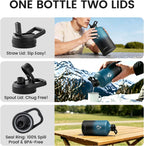 RAYMYLO Botella de agua de un galón aislada 128 oz, acero inoxidable