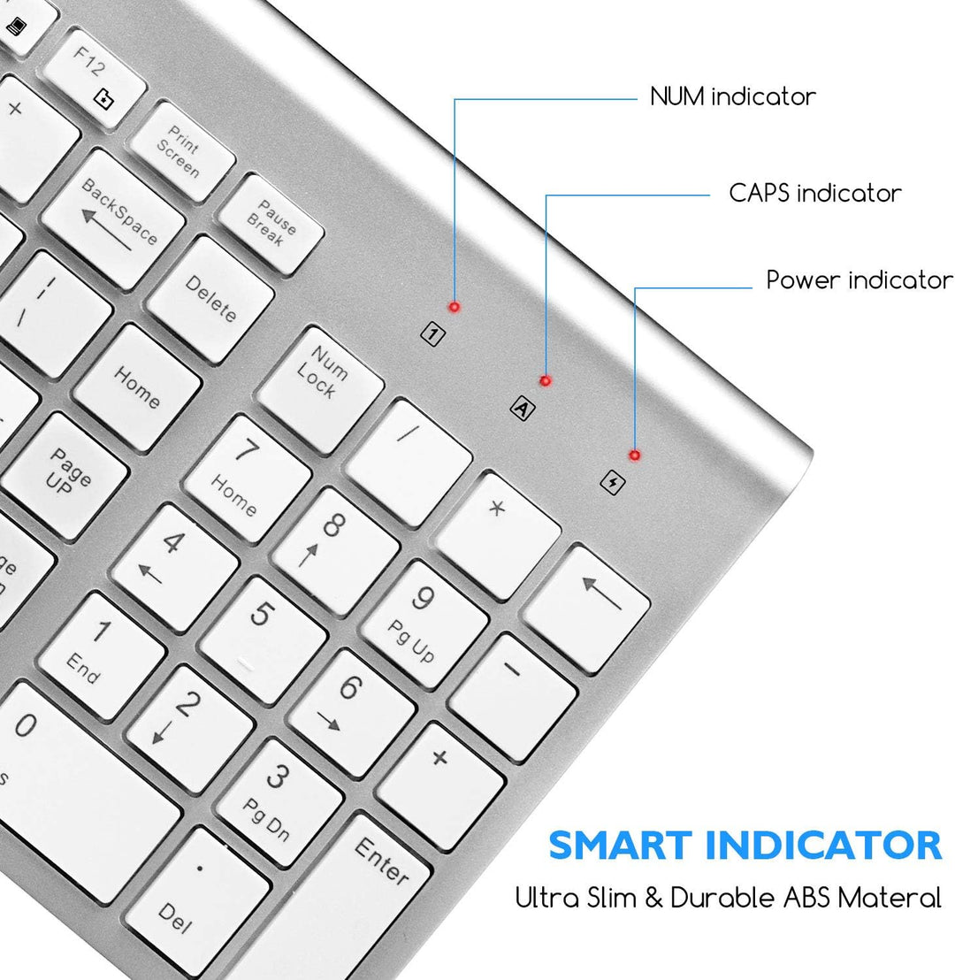 cimetech Combo de teclado y mouse inalámbricos, compacto y silencio...