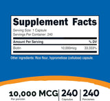 Suplemento Nutricost Biotin (Vitamina B7) 0.00035 oz, 240 cápsulas,...