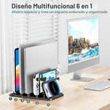 KDD Soporte Vertical para Laptop de 4 Ranuras con Bloqueo por Grave...