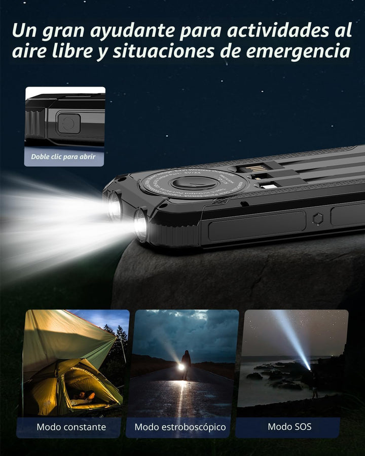 Nuynix Banco de energía solar de 20000 mAh, cargador rápido inalámb...