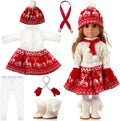 Juego de 6 piezas de ropa de muñeca de Navidad de 18 pulgadas