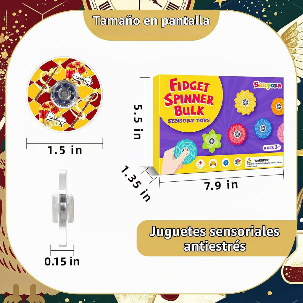 Paquete de 52 juguetes giratorios para fiestas de mago de fantasía, para cumpleaños de niños, mago encantado, a granel para recompensas de aula, rellenos de bolsas de regalos, suministros