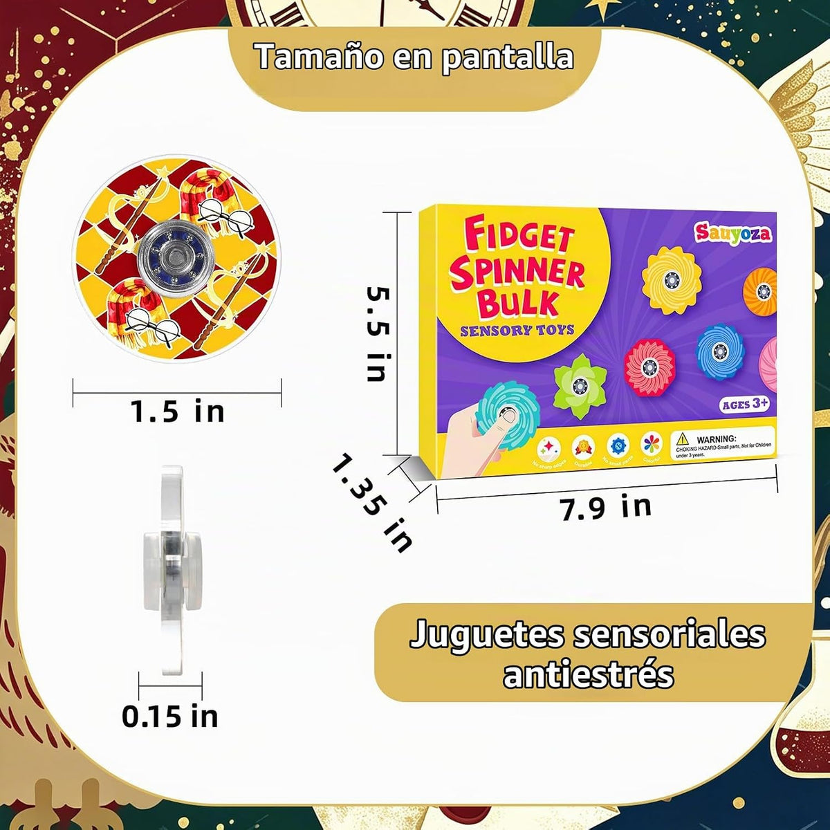 Paquete de 52 juguetes giratorios para fiestas de mago de fantasía, para cumpleaños de niños, mago encantado, a granel para recompensas de aula, rellenos de bolsas de regalos, suministros