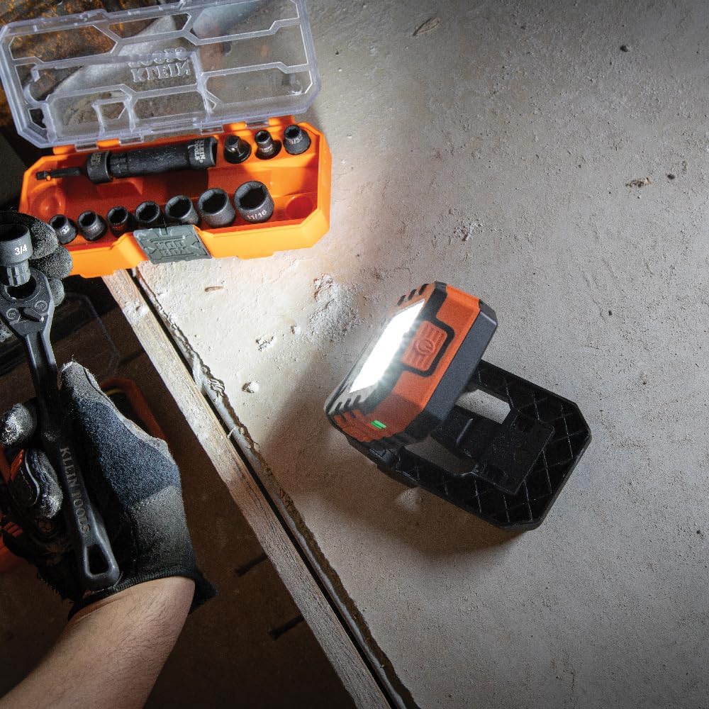 KLEIN TOOLS Luz de trabajo LED recargable 56416, 3 modos, compatible con